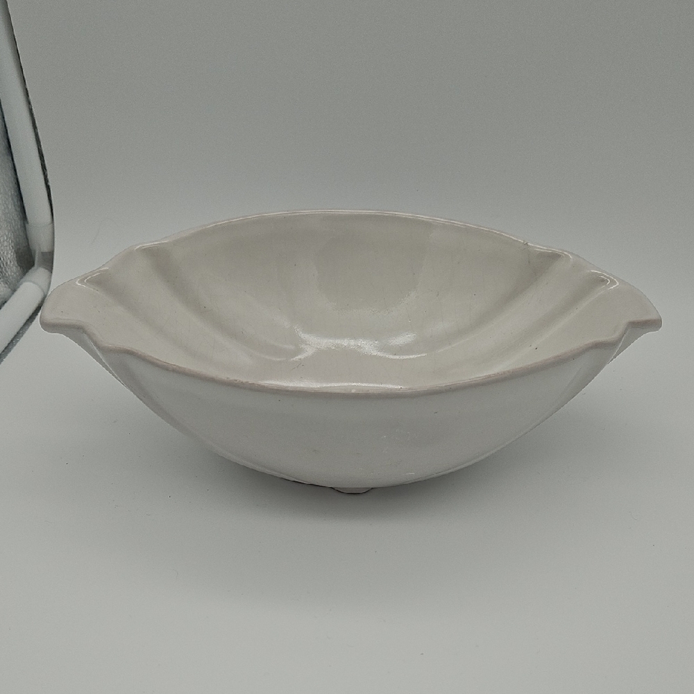 Frankoma White and Tan Ceramic Bowl